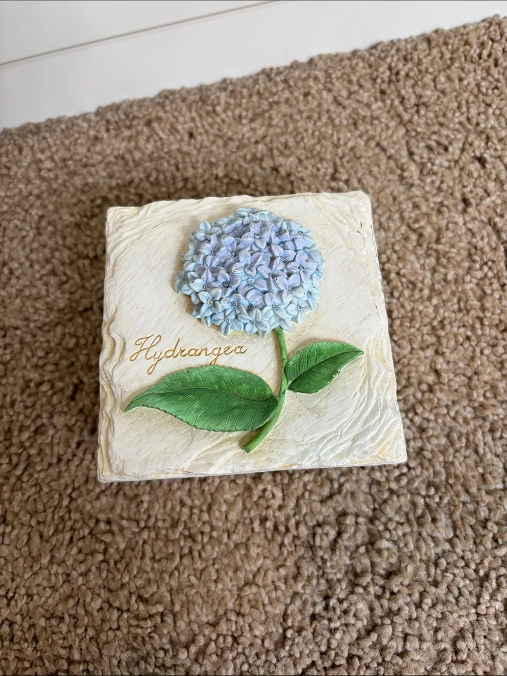 Sonoma Hydrangea Frame and Trinket Box - Pale Blue and Green